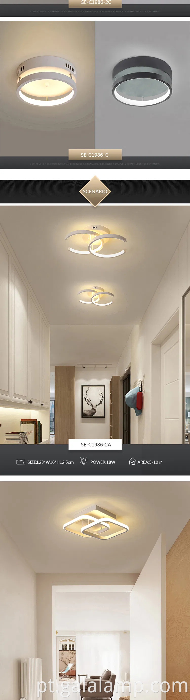 Lâmpada de teto moderno redondo elegante para sala de estar